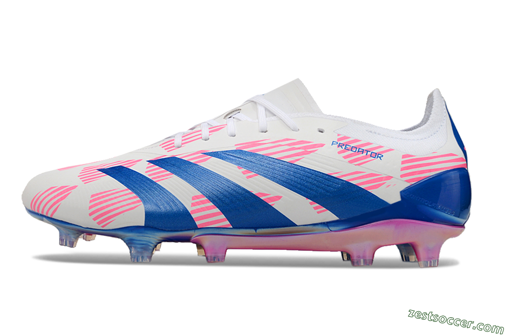 Adidas Predator Accuracy Elite FG Low-Tops Soccer Cleats - White/Pink/Blue 2