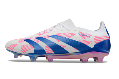 Adidas Predator Accuracy Elite FG Low-Tops Soccer Cleats - White/Pink/Blue