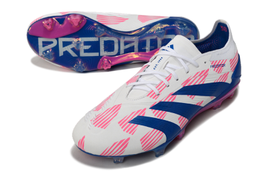 Adidas Predator Accuracy Elite FG Low-Tops Soccer Cleats - White/Pink/Blue
