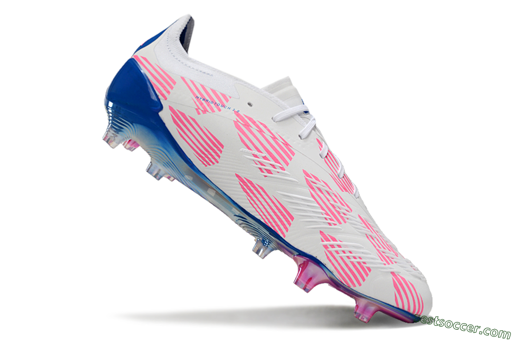 Adidas Predator Accuracy Elite FG Low-Tops Soccer Cleats - White/Pink/Blue 4