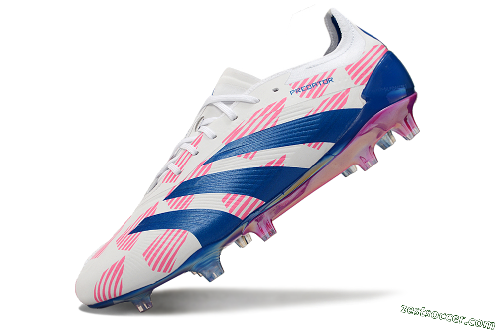 Adidas Predator Accuracy Elite FG Low-Tops Soccer Cleats - White/Pink/Blue 5