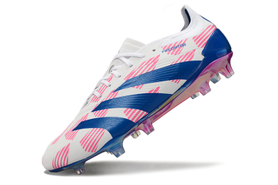 Adidas Predator Accuracy Elite FG Low-Tops Soccer Cleats - White/Pink/Blue