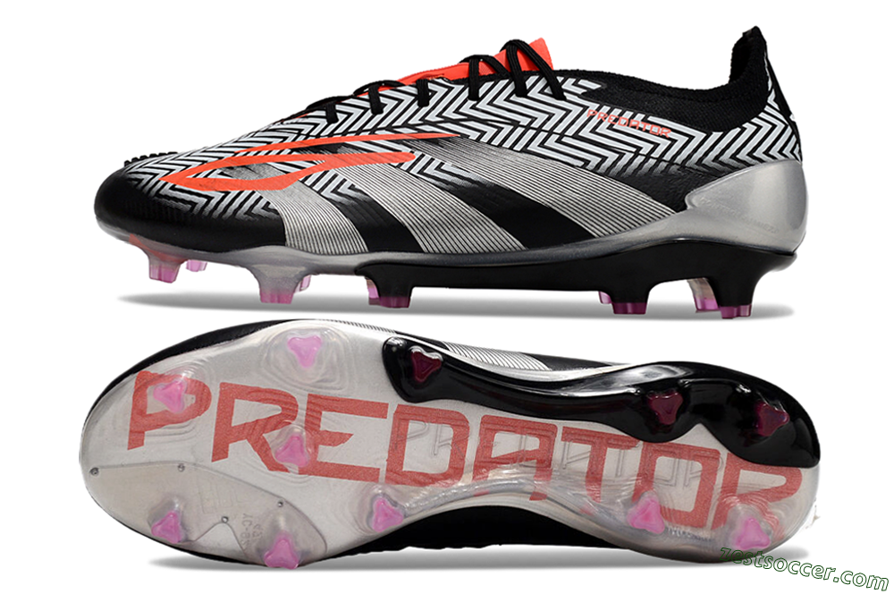 Adidas Predator Accuracy Elite FG Low-Tops Soccer Cleats - White/Black/Red/Silver 1