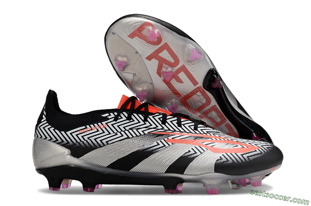 Adidas Predator Accuracy Elite FG Low-Tops Soccer Cleats - White/Black/Red/Silver 0