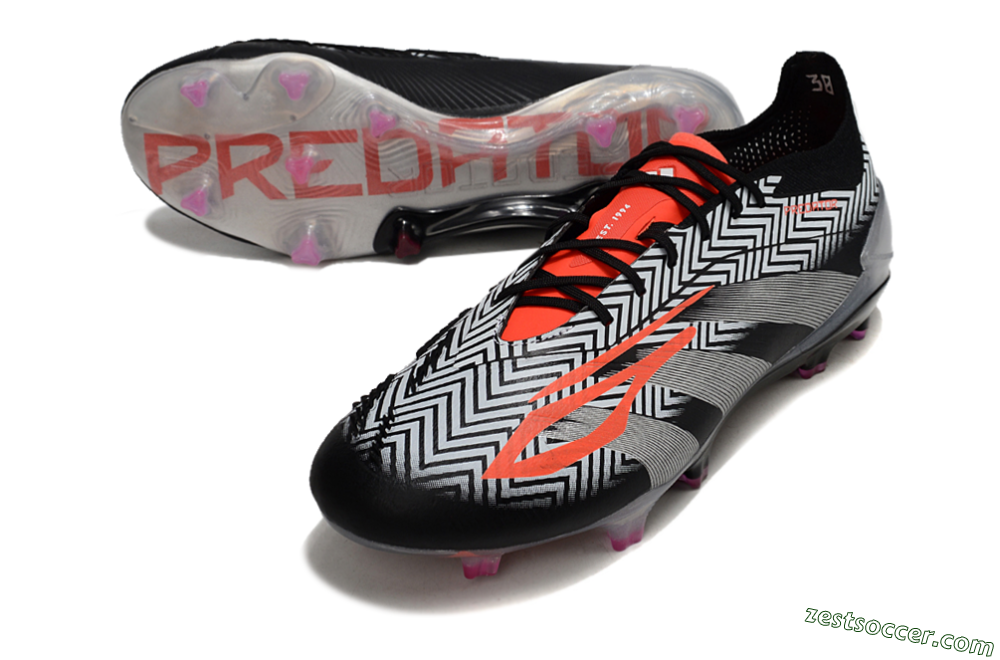 Adidas Predator Accuracy Elite FG Low-Tops Soccer Cleats - White/Black/Red/Silver 3