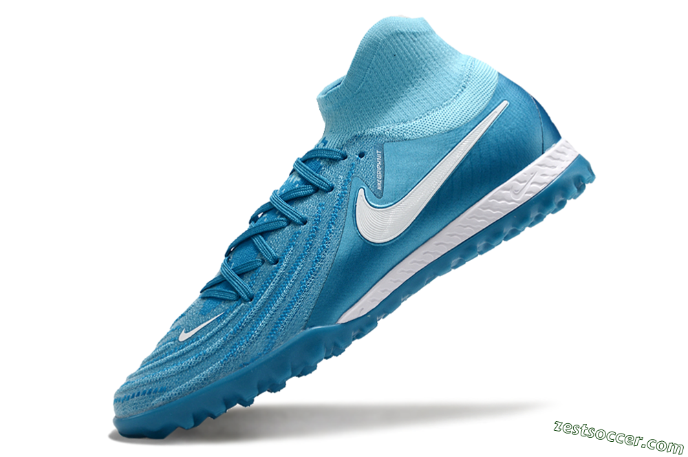 Nike Phantom Luna Elite TF High-Tops Soccer Shoes - Jade/White/Blue 5