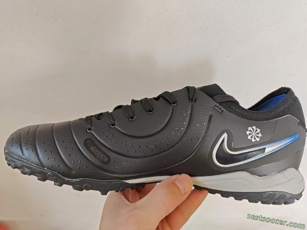 NikeTiempo Legend 10 TF Low-Tops Soccer Shoes - Black/Blue/White