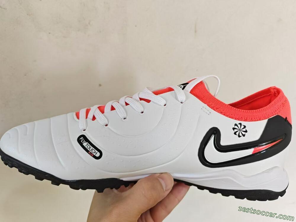 NikeTiempo Legend 10 TF Low-Tops Soccer Shoes - White/Black/Orange