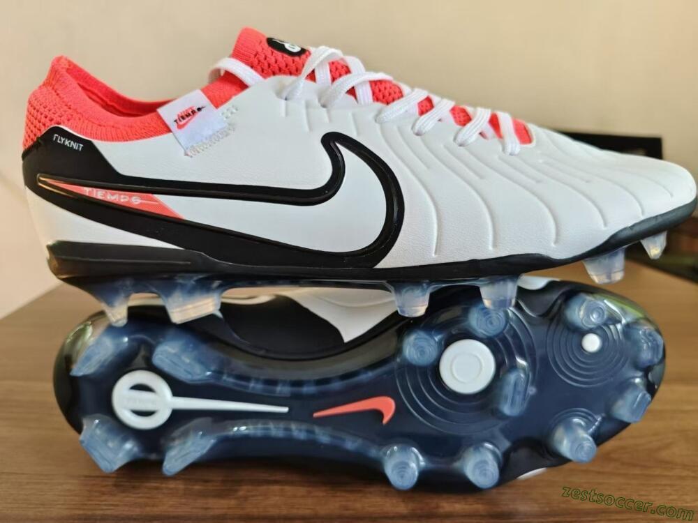 Nike Tiempo Legend 10 Elite FG Low-Tops Soccer Cleats - White/Black/Red