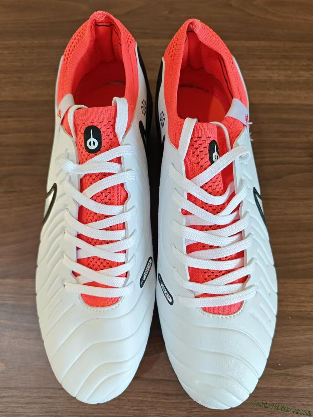 Nike Tiempo Legend 10 Elite FG Low-Tops Soccer Cleats - White/Black/Red