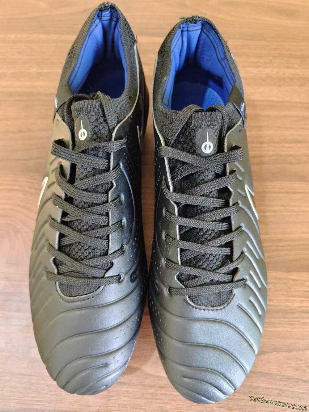 Nike Tiempo Legend 10 Academy FG Low-Tops Soccer Cleats - Black/White/Blue