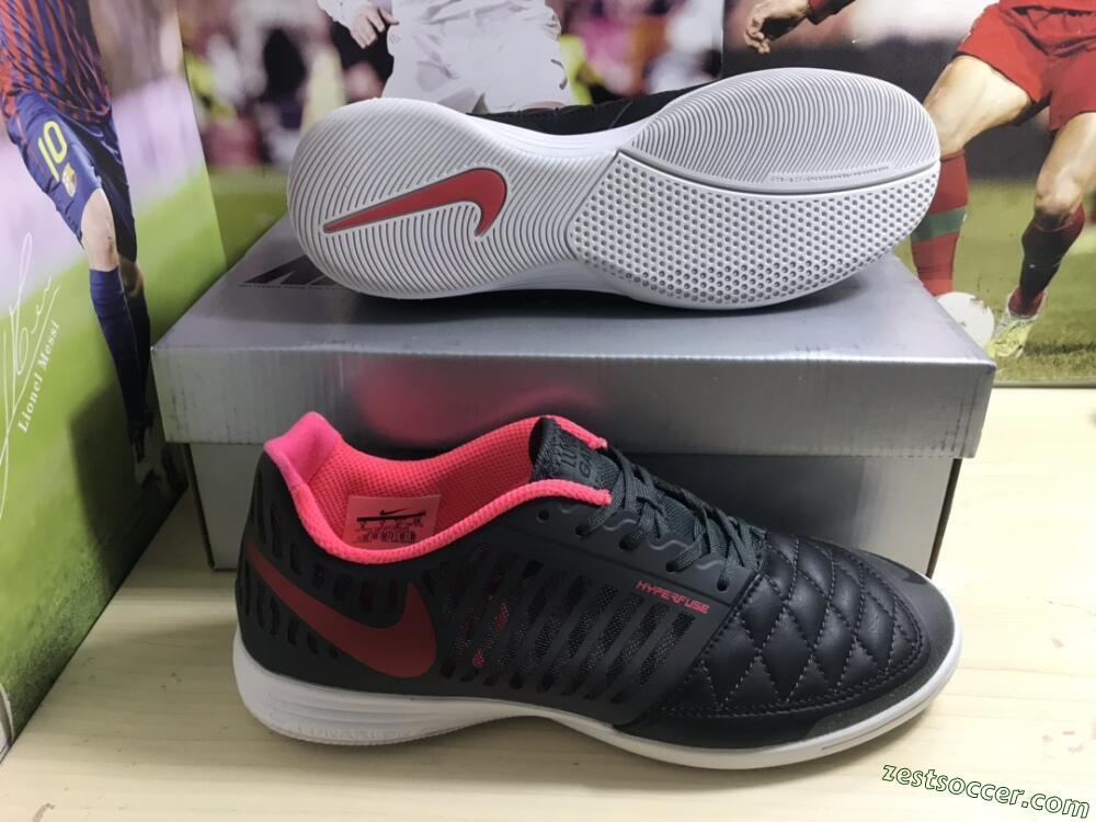 Nike Lunar Gato 2 IC Low-Tops Soccer Shoes - Black/Red/White