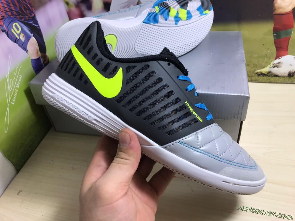 Nike Lunar Gato 2 IC Low-Tops Soccer Shoes - Black/Blue/Yellow