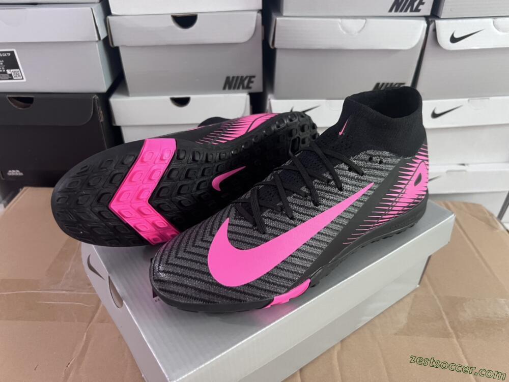 Nike Air Zoom Mercurial Superfly 10 Elite TF High-Tops Soccer Shoes - Black/Pink