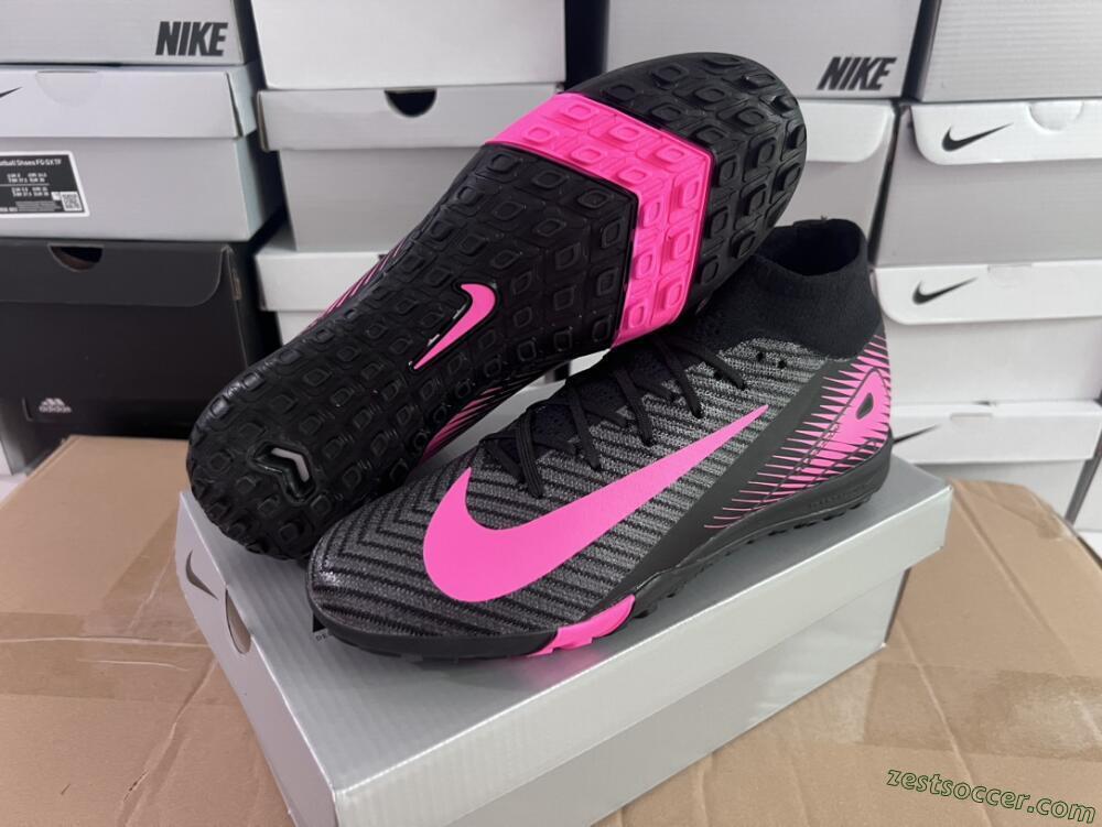 Nike Air Zoom Mercurial Superfly 10 Elite TF High-Tops Soccer Shoes - Black/Pink