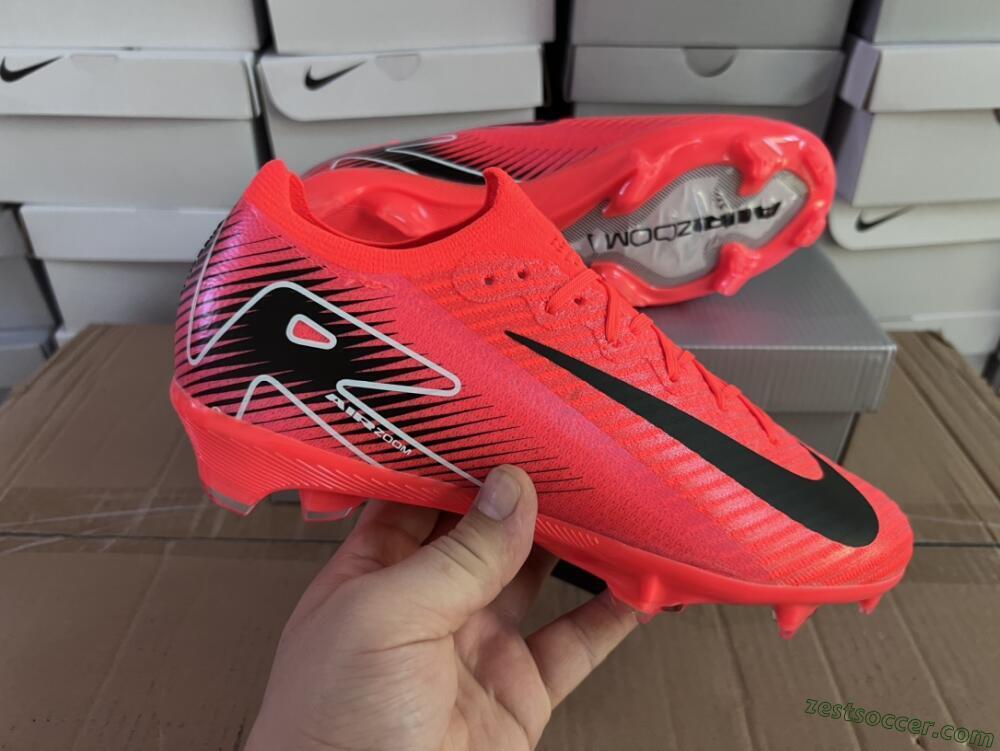 Nike Air Zoom Mercurial Vapor 16 Elite FG Low-Tops Soccer Cleats - Red/White/Black