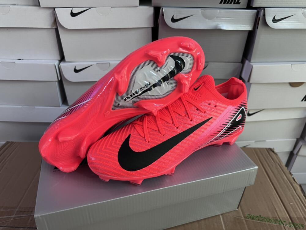 Nike Air Zoom Mercurial Vapor 16 Elite FG Low-Tops Soccer Cleats - Red/White/Black