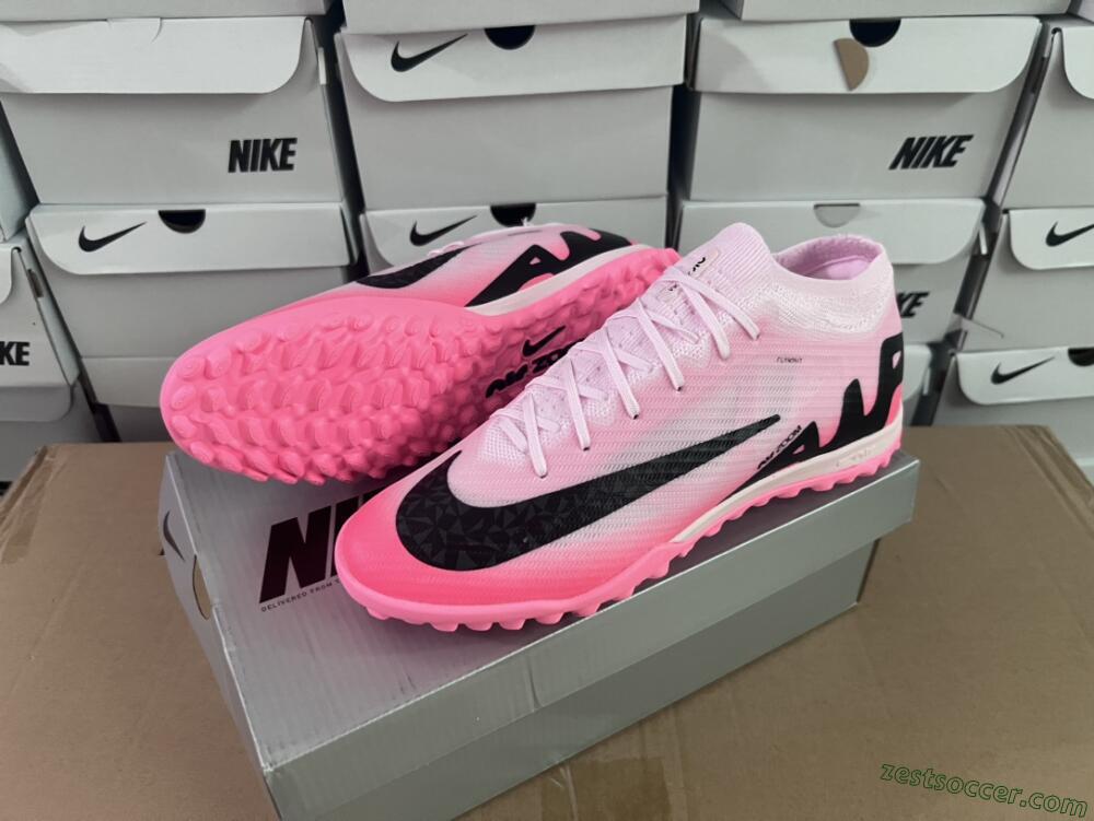Nike Air Zoom Mercurial Vapor 15 Elite TF Low-Tops Soccer Shoes - Pink/Black