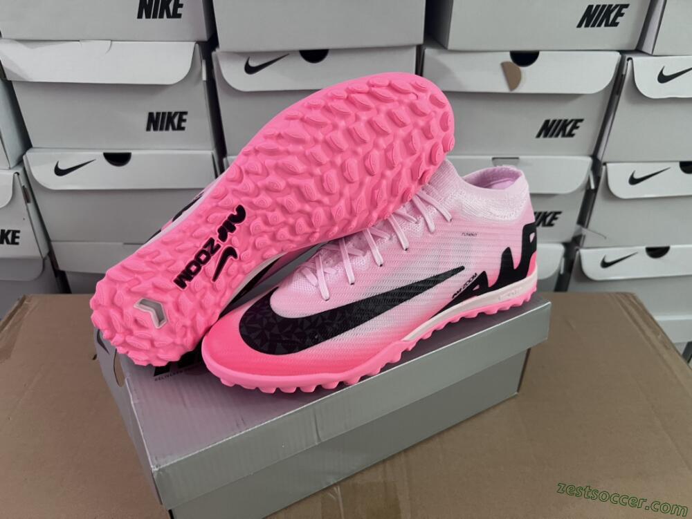 Nike Air Zoom Mercurial Vapor 15 Elite TF Low-Tops Soccer Shoes - Pink/Black