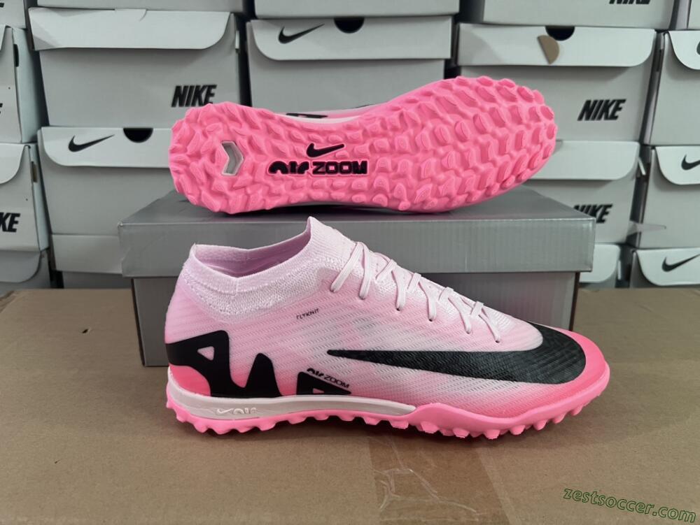 Nike Air Zoom Mercurial Vapor 15 Elite TF Low-Tops Soccer Shoes - Pink/Black
