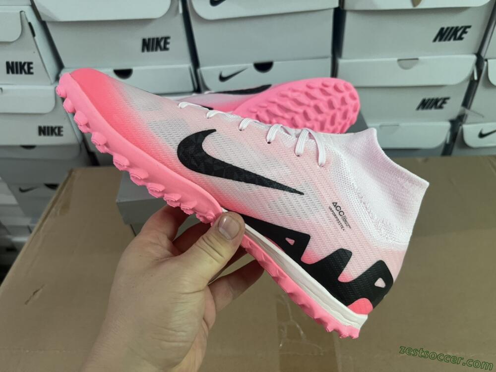 Nike Air Zoom Mercurial Superfly 9 Elite TF High-Tops Soccer Cleats - Pink/Pink/Black