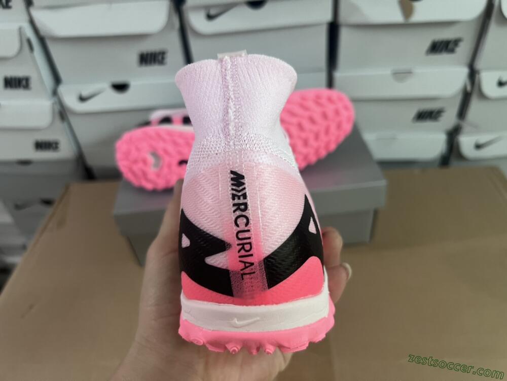 Nike Air Zoom Mercurial Superfly 9 Elite TF High-Tops Soccer Cleats - Pink/Pink/Black