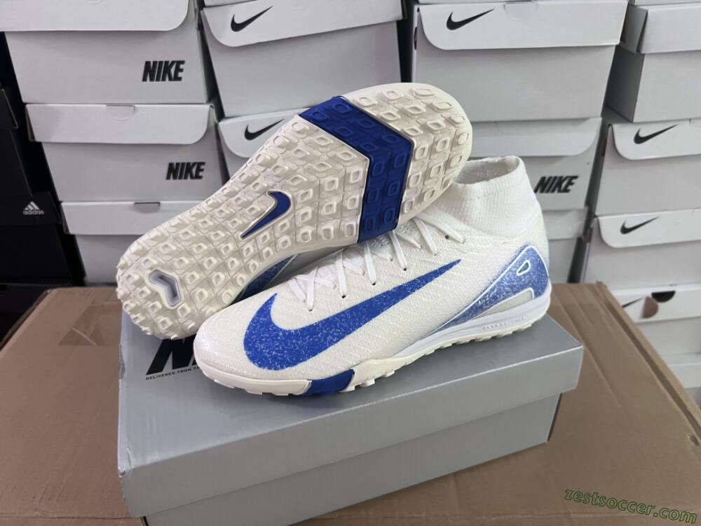 Nike Air Zoom Mercurial Superfly 10 Elite TF High-Tops Soccer Shoes - Beige/Blue