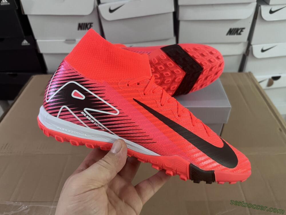 Nike Air Zoom Mercurial Superfly 10 Elite TF High-Tops Soccer Shoes - Red/Black/White
