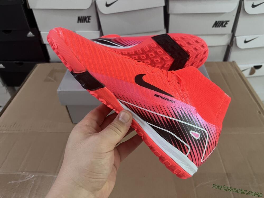 Nike Air Zoom Mercurial Superfly 10 Elite TF High-Tops Soccer Shoes - Red/Black/White