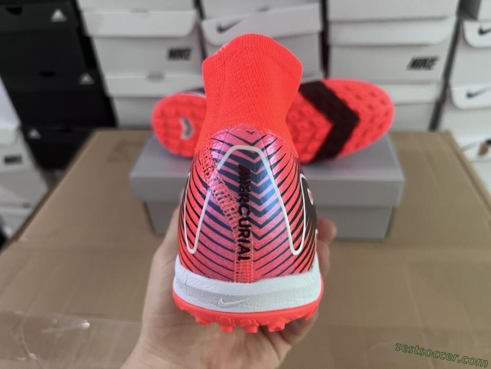 Nike Air Zoom Mercurial Superfly 10 Elite TF High-Tops Soccer Shoes - Red/Black/White