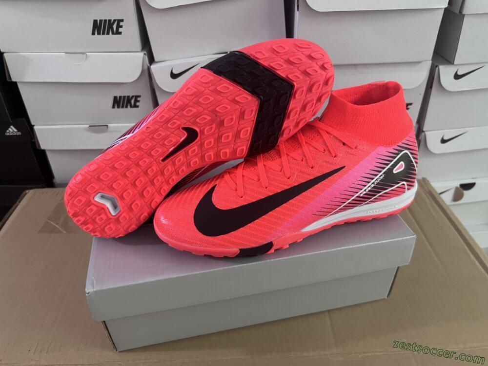 Nike Air Zoom Mercurial Superfly 10 Elite TF High-Tops Soccer Shoes - Red/Black/White