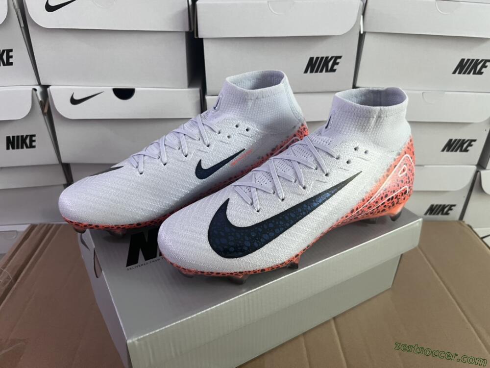 Nike Air Zoom Mercurial Superfly 10 Elite FG High-Tops Soccer Cleats - Grey/Leopard/Gold