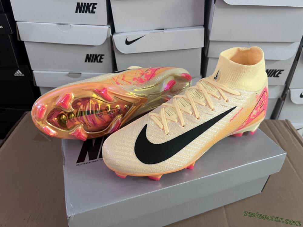 Nike Air Zoom Mercurial Superfly 10 Elite FG High-Tops Soccer Cleats - Yellow/Black/Pink/Gold