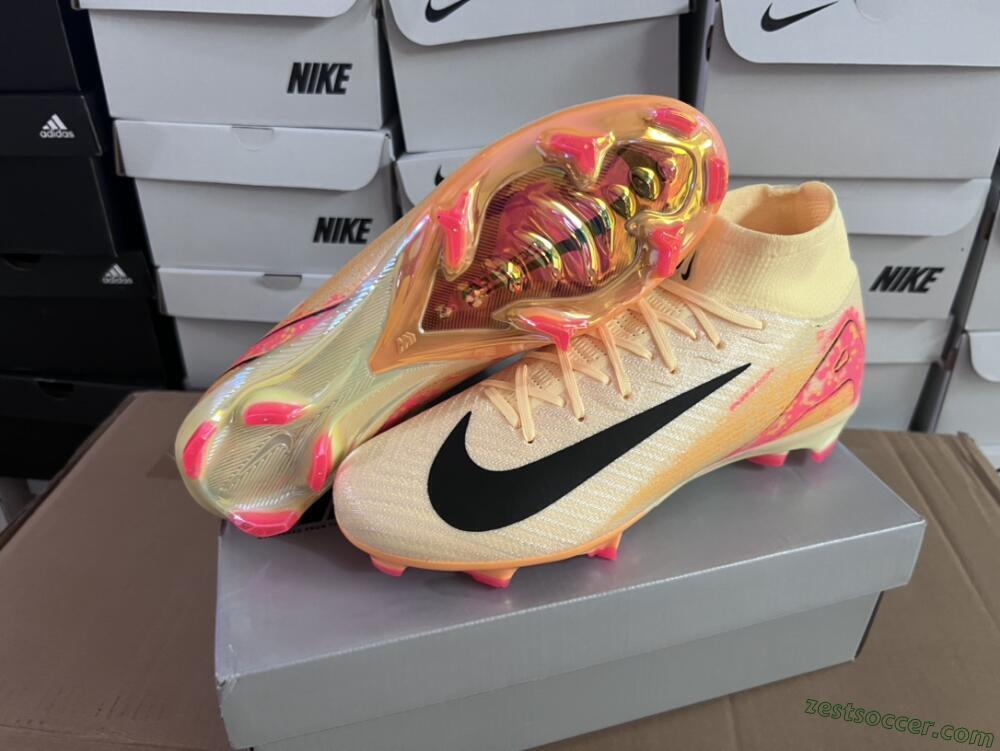 Nike Air Zoom Mercurial Superfly 10 Elite FG High-Tops Soccer Cleats - Yellow/Black/Pink/Gold