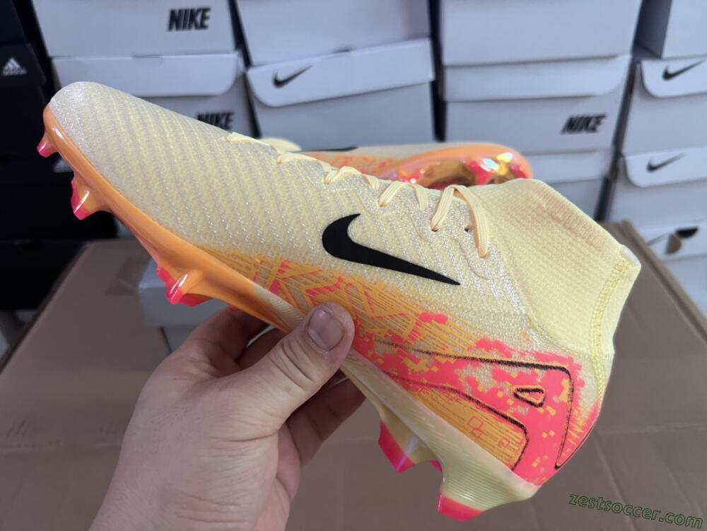 Nike Air Zoom Mercurial Superfly 10 Elite FG High-Tops Soccer Cleats - Yellow/Black/Pink/Gold