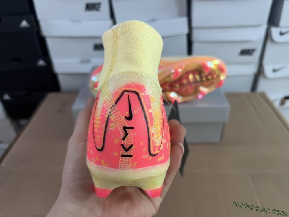 Nike Air Zoom Mercurial Superfly 10 Elite FG High-Tops Soccer Cleats - Yellow/Black/Pink/Gold