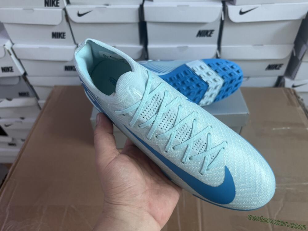 Nike Air Zoom Mercurial Vapor 16 Elite TF Low-Tops Soccer Shoes - Jade/Beige/Blue