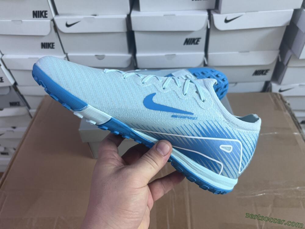 Nike Air Zoom Mercurial Vapor 16 Elite TF Low-Tops Soccer Shoes - Jade/Beige/Blue
