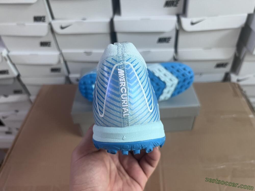Nike Air Zoom Mercurial Vapor 16 Elite TF Low-Tops Soccer Shoes - Jade/Beige/Blue