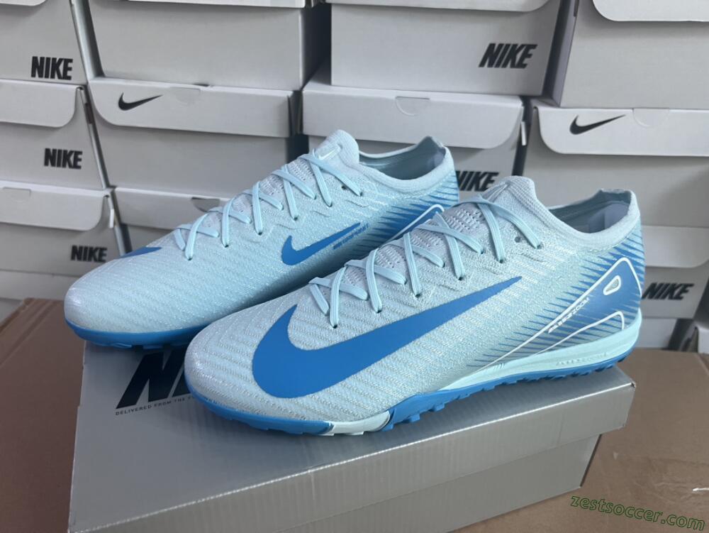 Nike Air Zoom Mercurial Vapor 16 Elite TF Low-Tops Soccer Shoes - Jade/Beige/Blue