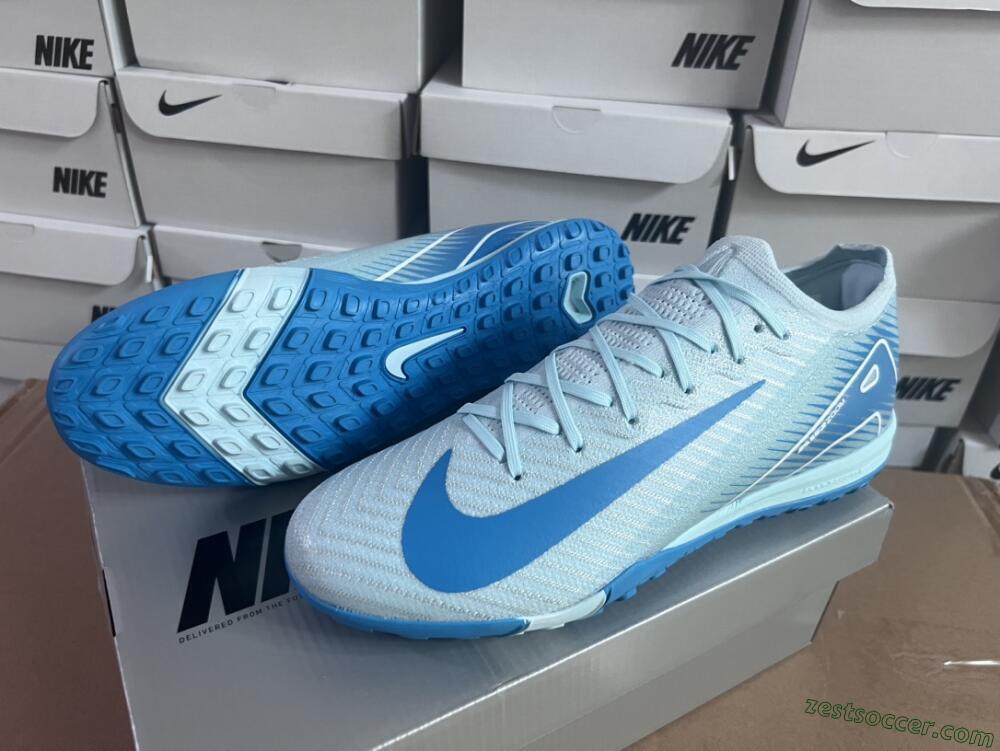 Nike Air Zoom Mercurial Vapor 16 Elite TF Low-Tops Soccer Shoes - Jade/Beige/Blue