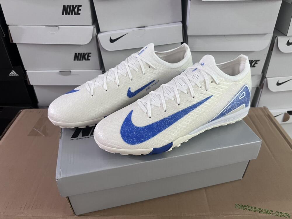 Nike Air Zoom Mercurial Vapor 16 Elite TF Low-Tops Soccer Shoes - Beige/Blue
