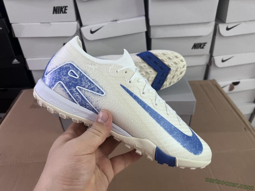 Nike Air Zoom Mercurial Vapor 16 Elite TF Low-Tops Soccer Shoes - Beige/Blue
