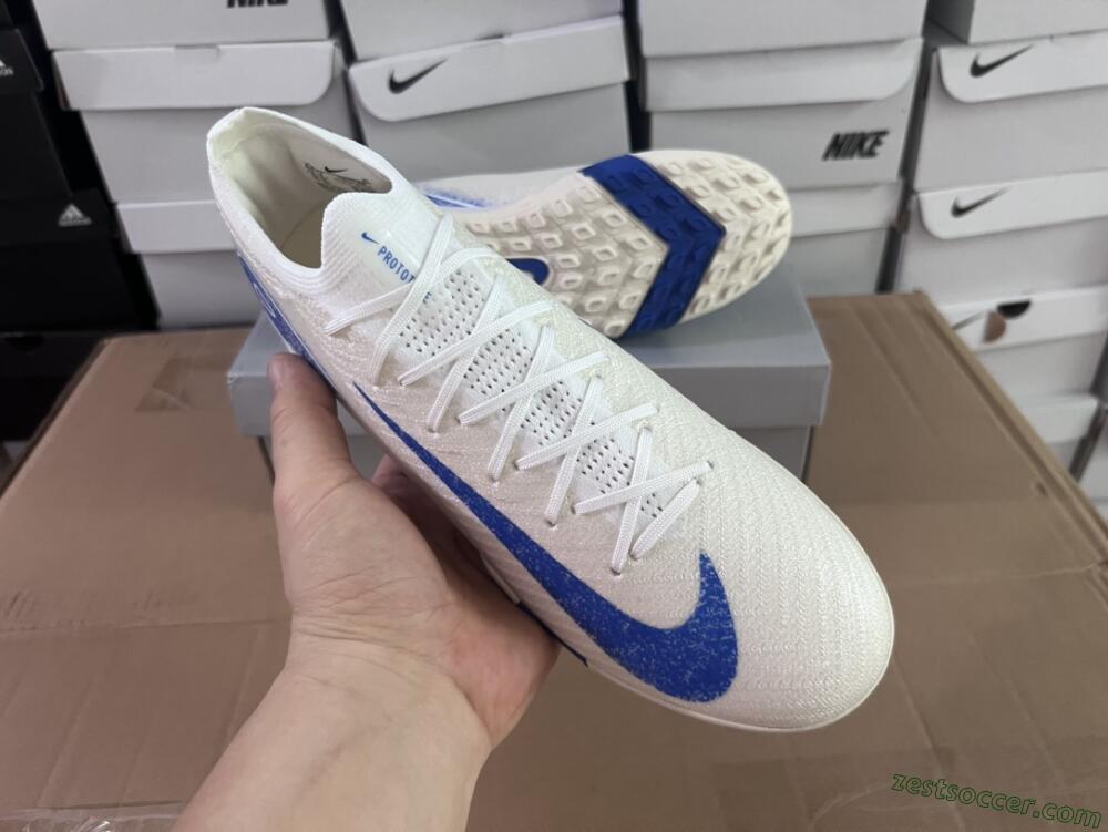 Nike Air Zoom Mercurial Vapor 16 Elite TF Low-Tops Soccer Shoes - Beige/Blue