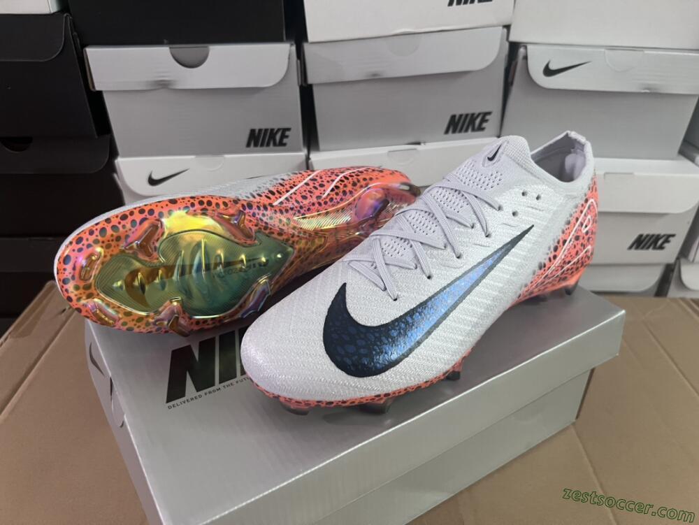 Nike Air Zoom Mercurial Vapor 16 Elite FG Low-Tops Soccer Cleats - Grey/Black/Leopard