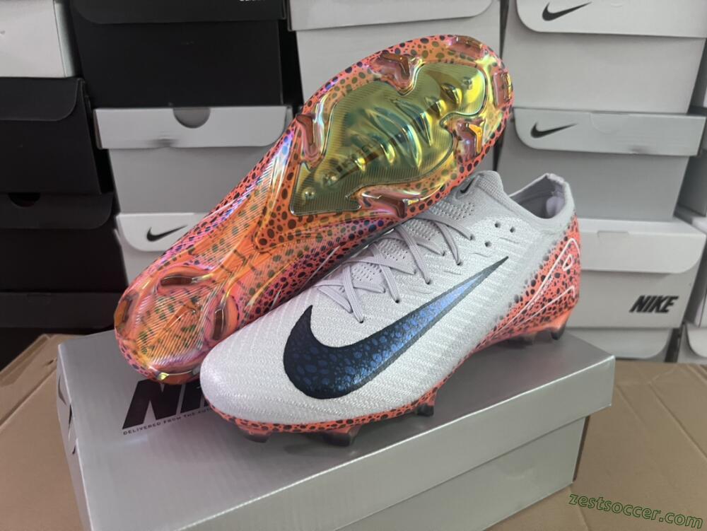 Nike Air Zoom Mercurial Vapor 16 Elite FG Low-Tops Soccer Cleats - Grey/Black/Leopard