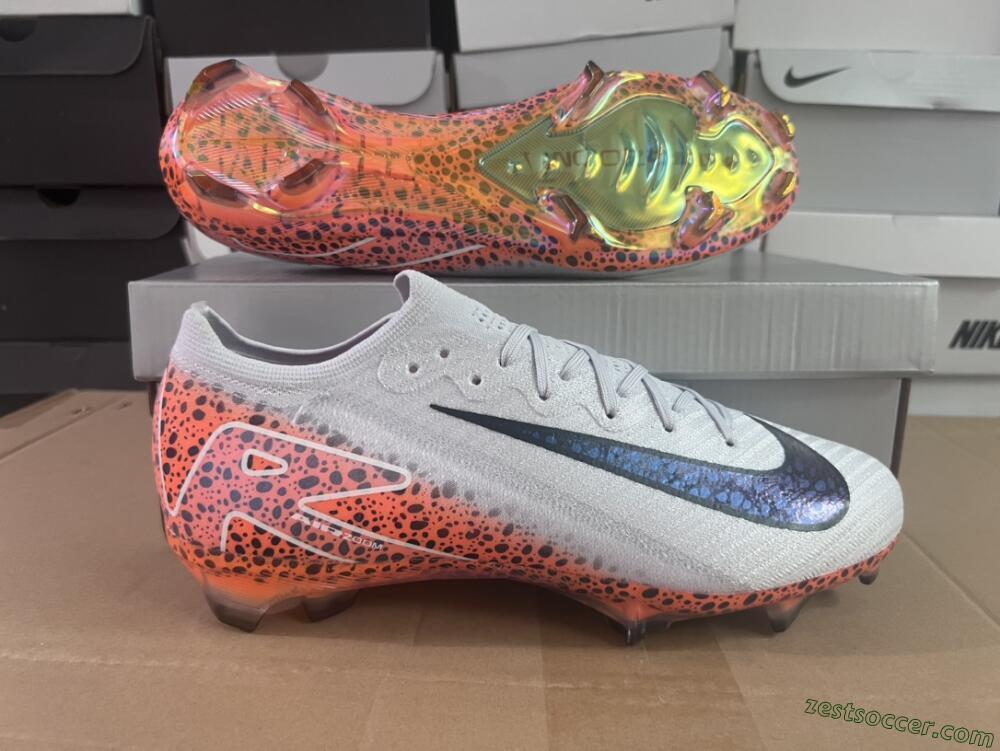 Nike Air Zoom Mercurial Vapor 16 Elite FG Low-Tops Soccer Cleats - Grey/Black/Leopard