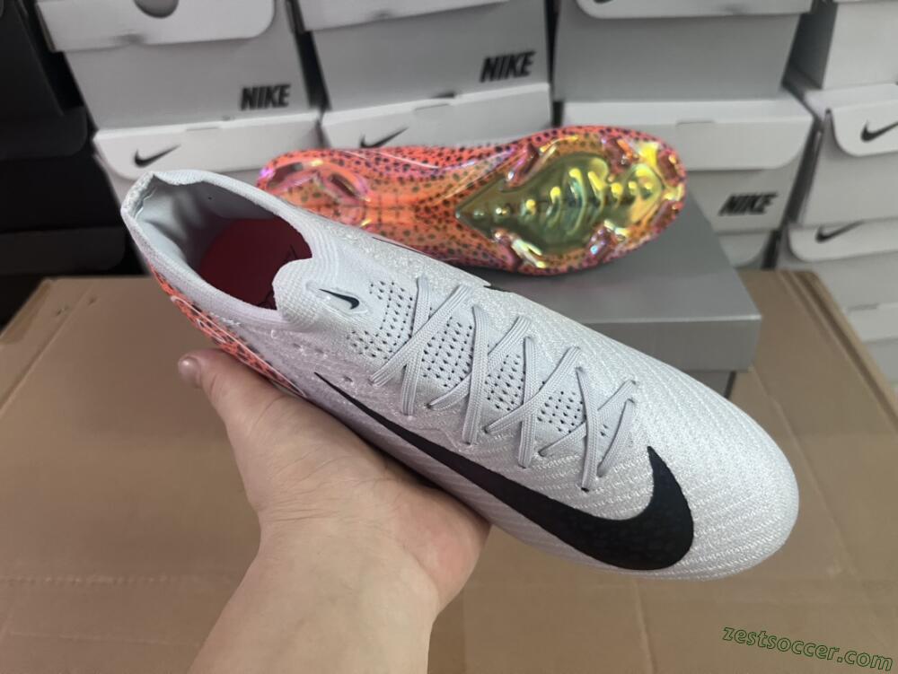 Nike Air Zoom Mercurial Vapor 16 Elite FG Low-Tops Soccer Cleats - Grey/Black/Leopard