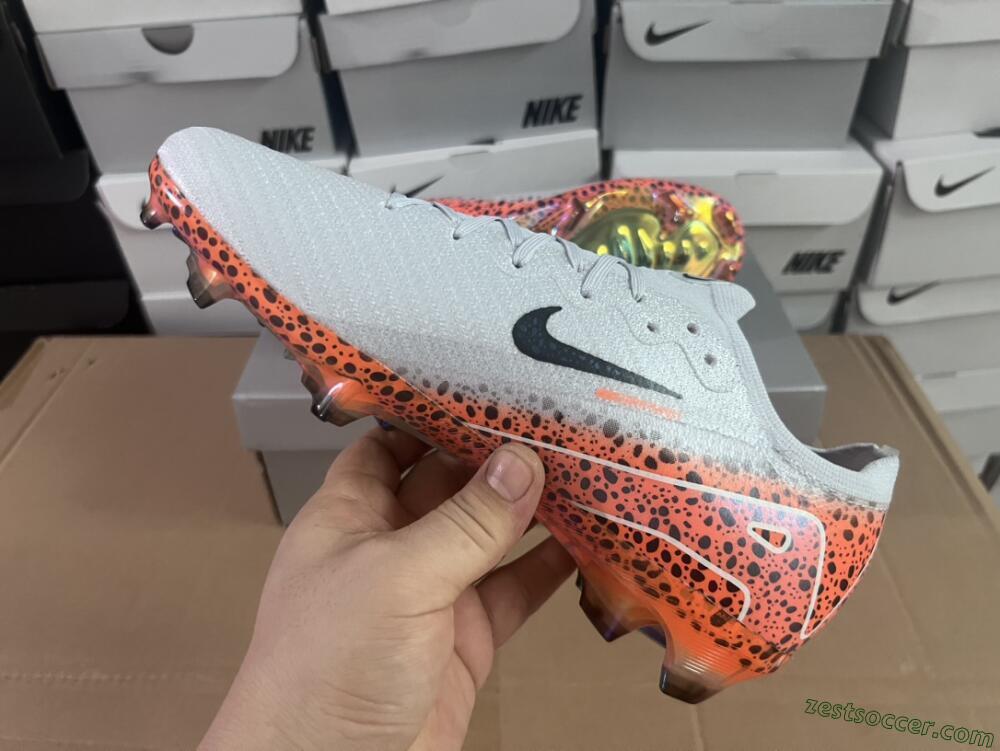 Nike Air Zoom Mercurial Vapor 16 Elite FG Low-Tops Soccer Cleats - Grey/Black/Leopard