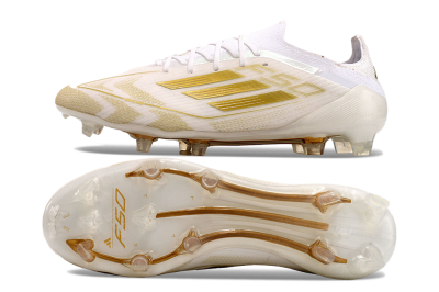 Adidas F50 Elite FG Low-Tops Soccer Cleats - White/Gold